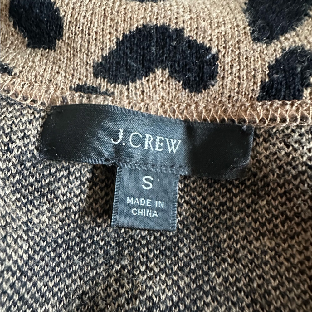 J.Crew leopard knit open cardigan | size S - Picture 3 of 4